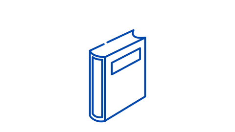 drawing of book in blue